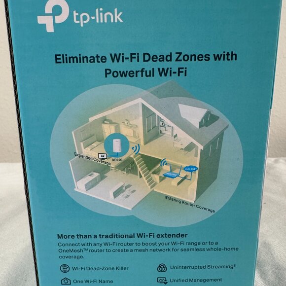 TP-Link AC750 Mesh Wi-Fi Range Extender RE220 – Dual Band 2.4GHz/5GHz, OneMesh - Picture 3 of 12